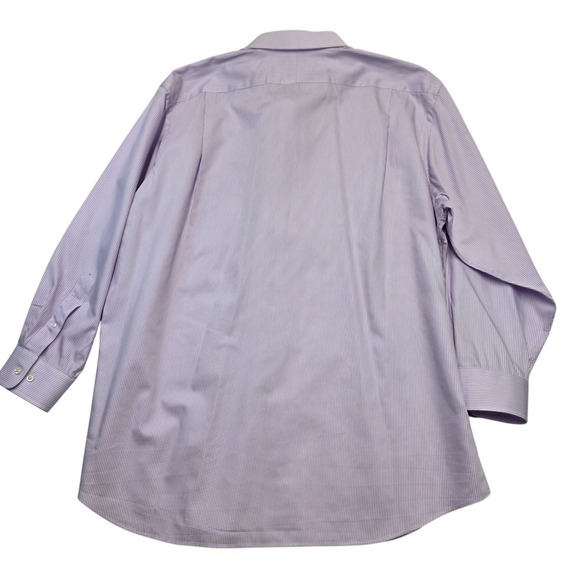 Paul Fredrick Mens Dress Shirt 17½-33 Purple Striped Long Sleeve Button Up - Picture 3 of 6